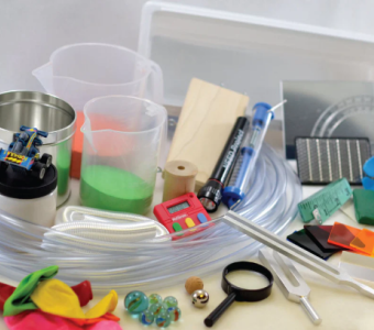 Equipment spread out on table